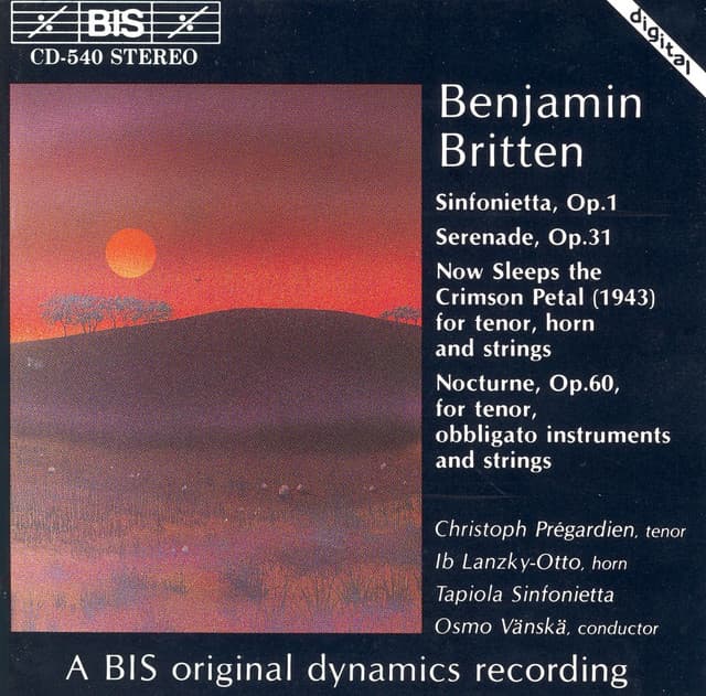 Britten: Sinfonietta / Serenade / Now Sleeps the Crimson Petal / Nocturne cover art