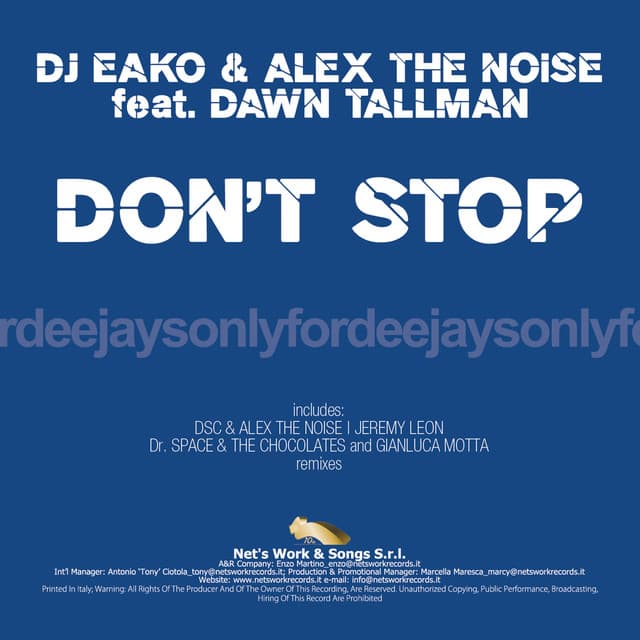 Don't Stop - Original Boomy Mix cover art
