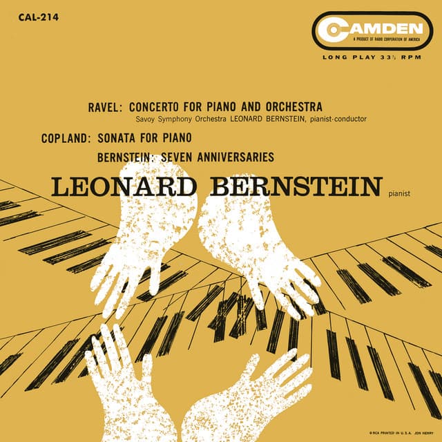 Ravel: Piano Concerto in G Major, M. 83 - Bernstein Seven Anniversaries - Copland: Piano Sonata - Blitzstein: Dusty Sun - Bernstein: I hate music cover art