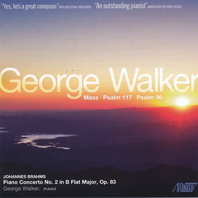 Walker: Mass - Brahms: Concerto for Piano, No. 2 cover art