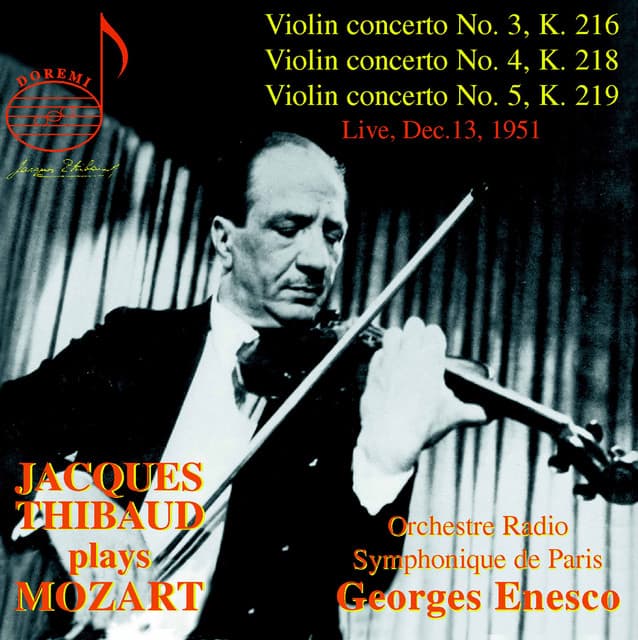 Jacques Thibaud, Vol. 1: Mozart Concertos (Live) cover art