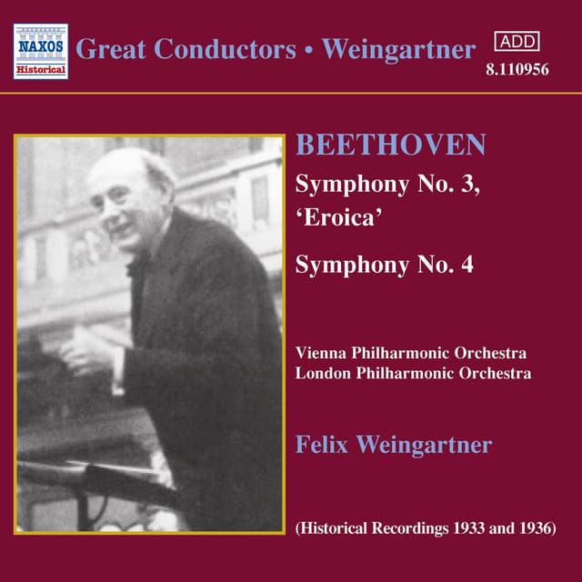 Beethoven: Symphonies Nos. 3 and 4 (Weingartner) (1933, 1936) cover art