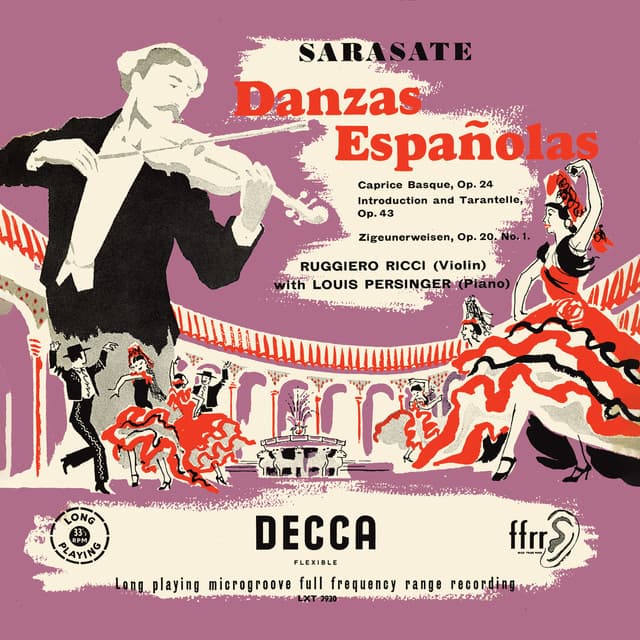 Sarasate: Danzas Españolas; Caprice Basque; Introduction et Tarantelle; Zigeunerweisen (Ruggiero Ricci: Complete Decca Recordings, Vol. 18) cover art
